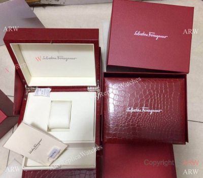 Salvatore Ferragamo Red Leather Box Replica Watch Boxes